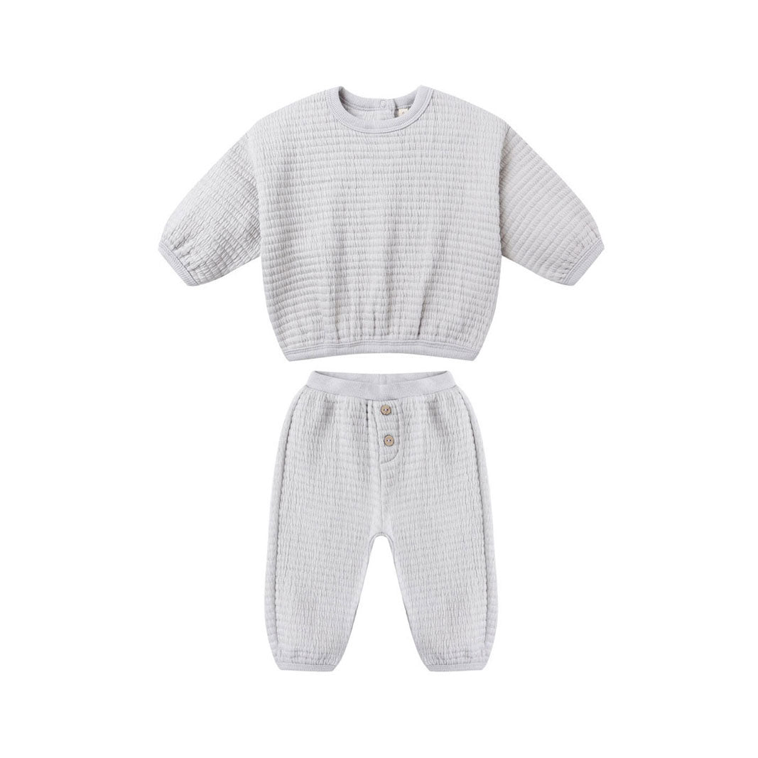 Quincy Mae Frost Textured Sweat Set