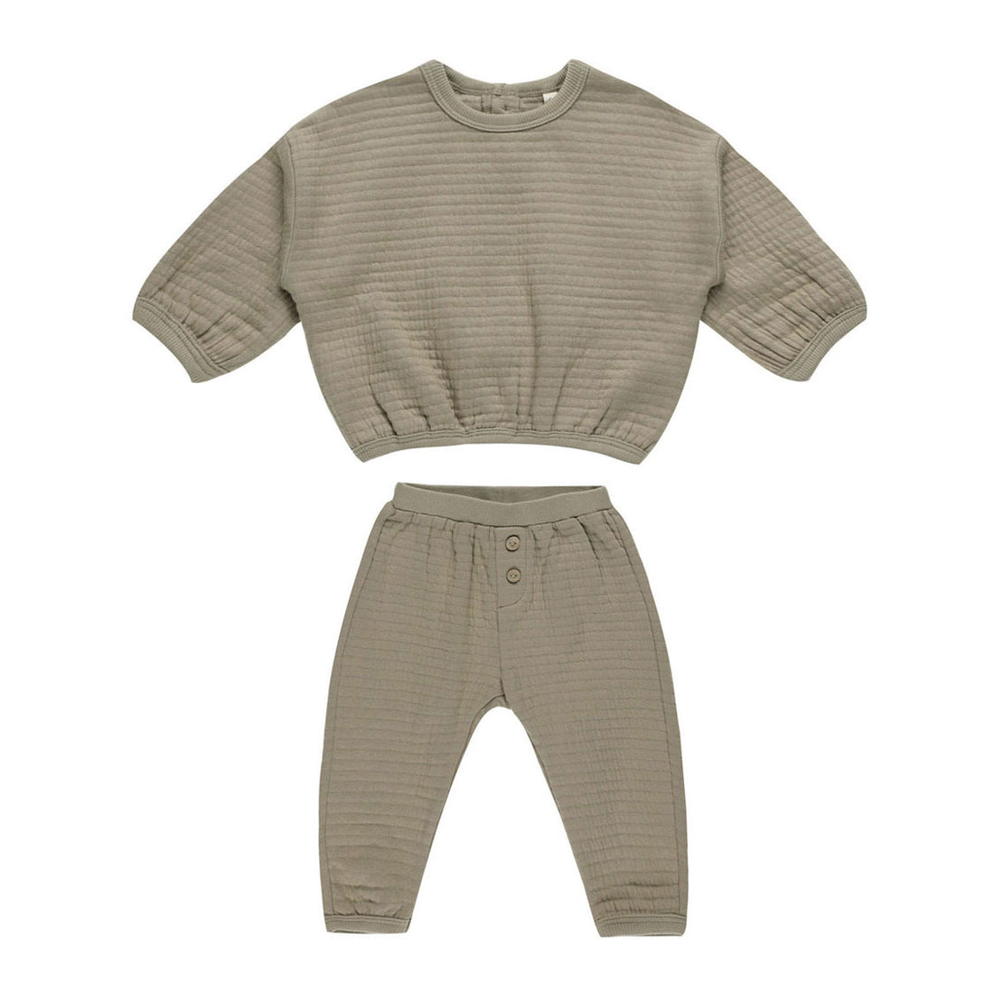 Quincy Mae Olive Textured Sweat Set