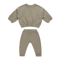 Quincy Mae Olive Textured Sweat Set