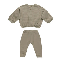 Quincy Mae Olive Textured Sweat Set