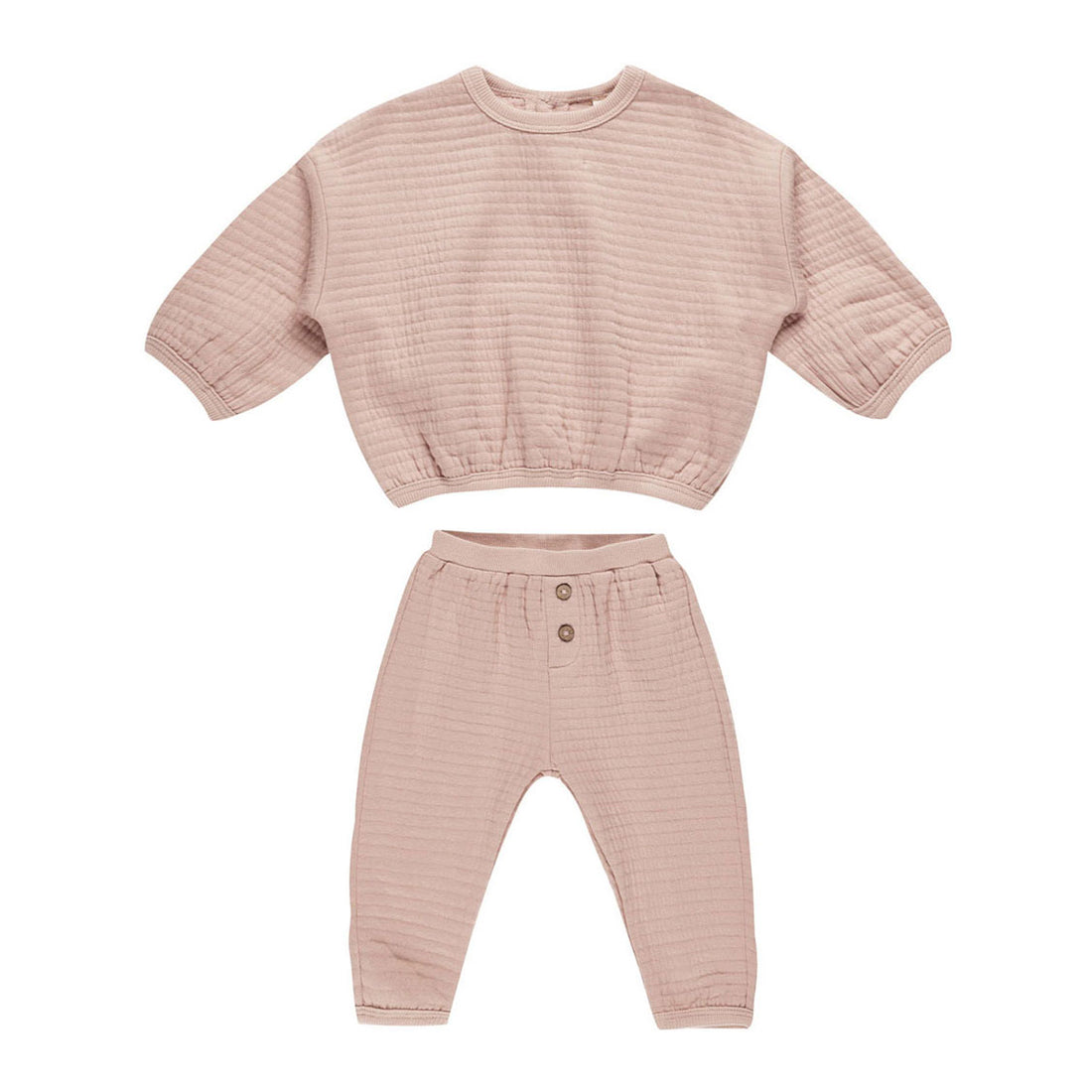 Quincy Mae Blush Textured Sweat Set