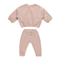 Quincy Mae Blush Textured Sweat Set