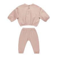 Quincy Mae Blush Textured Sweat Set