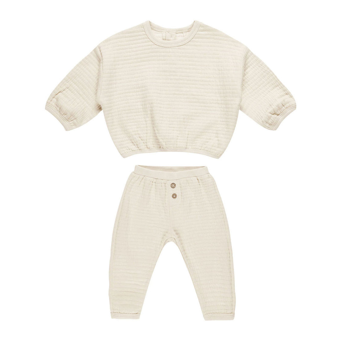 Quincy Mae Natural Textured Sweat Set