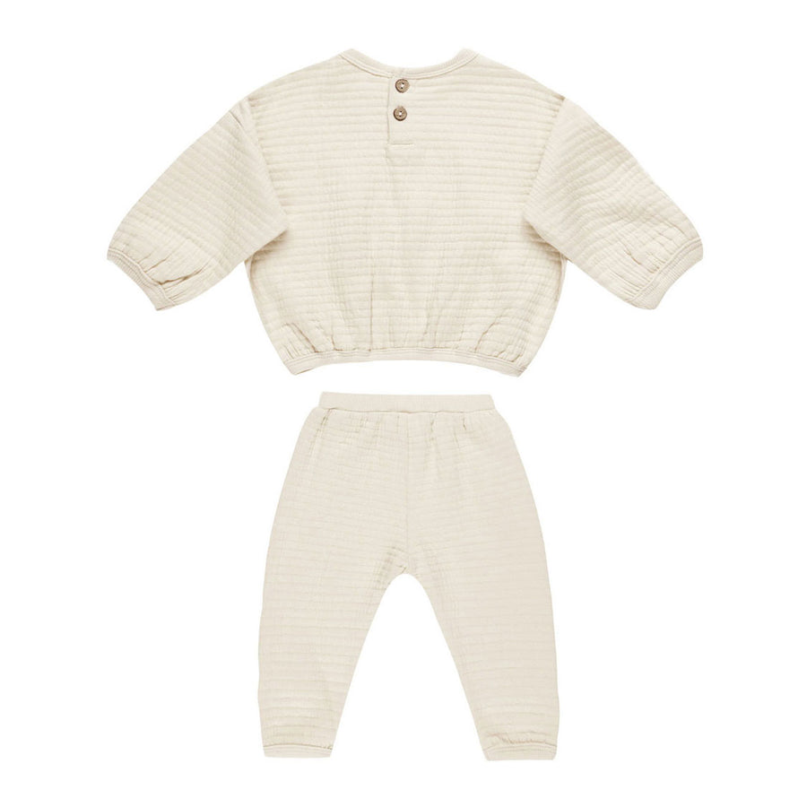 Quincy Mae Natural Textured Sweat Set