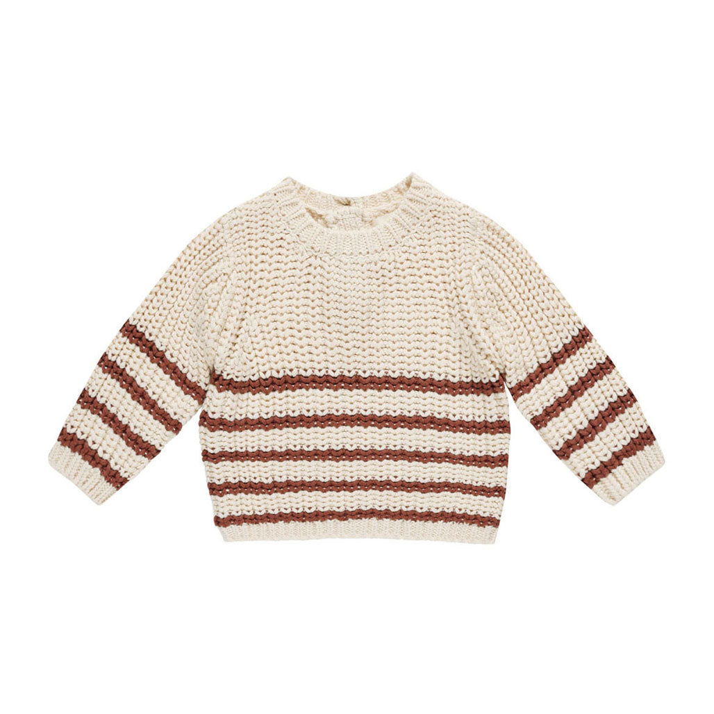Quincy Mae Cranberry Stripe Rex Sweater
