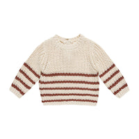 Quincy Mae Cranberry Stripe Rex Sweater
