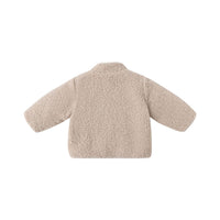 Quincy Mae Oat Shearling Zip Jacket