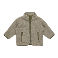 Quincy Mae Olive Shearling Zip Jacket