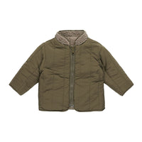 Quincy Mae Olive Shearling Zip Jacket