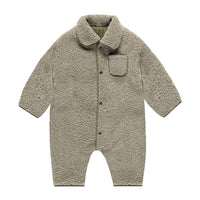 Quincy Mae Olive Shearling jumpsuit