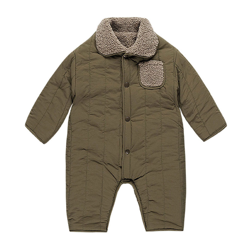 Quincy Mae Olive Shearling jumpsuit