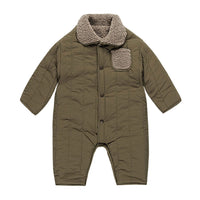 Quincy Mae Olive Shearling jumpsuit