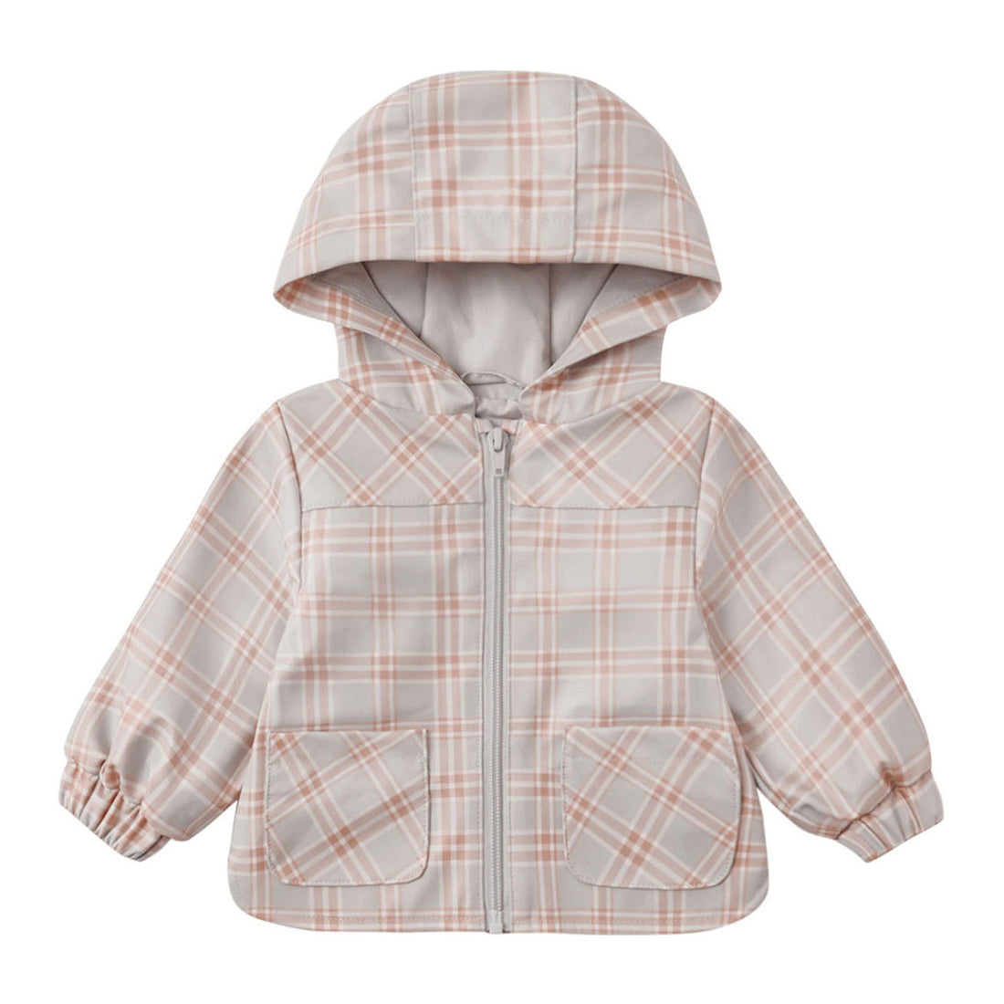 Quincy Mae Blue Plaid Rain Coat