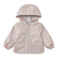 Quincy Mae Blue Plaid Rain Coat