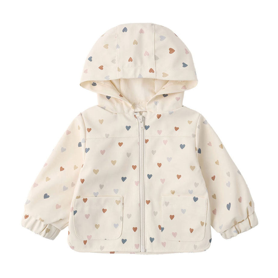 Quincy Mae Confetti Heart Rain Coat