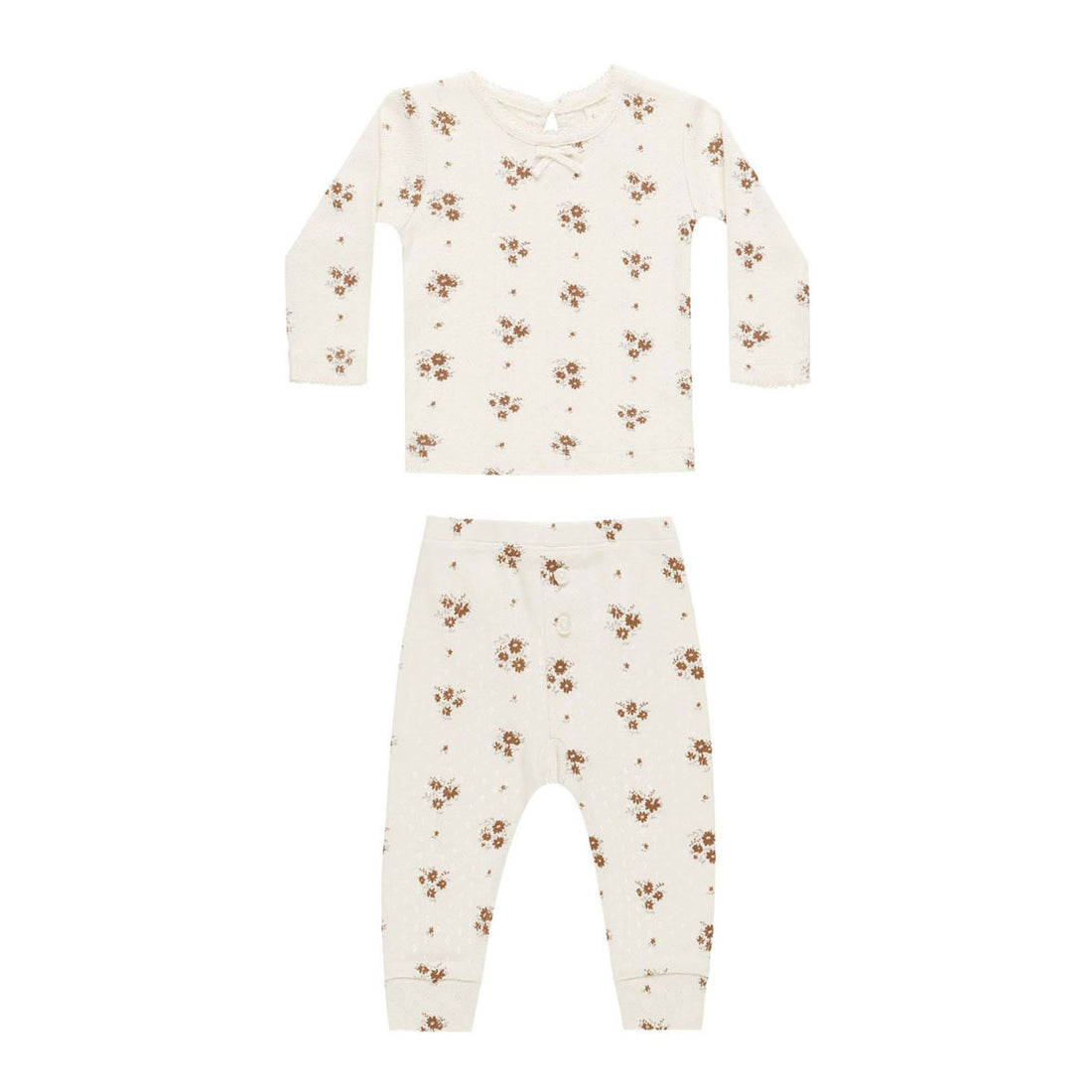 Quincy Mae Autumn Flora Pointelle Long Sleeve Tee + Legging