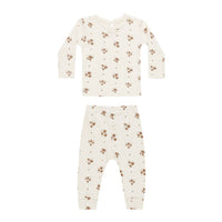 Quincy Mae Autumn Flora Pointelle Long Sleeve Tee + Legging