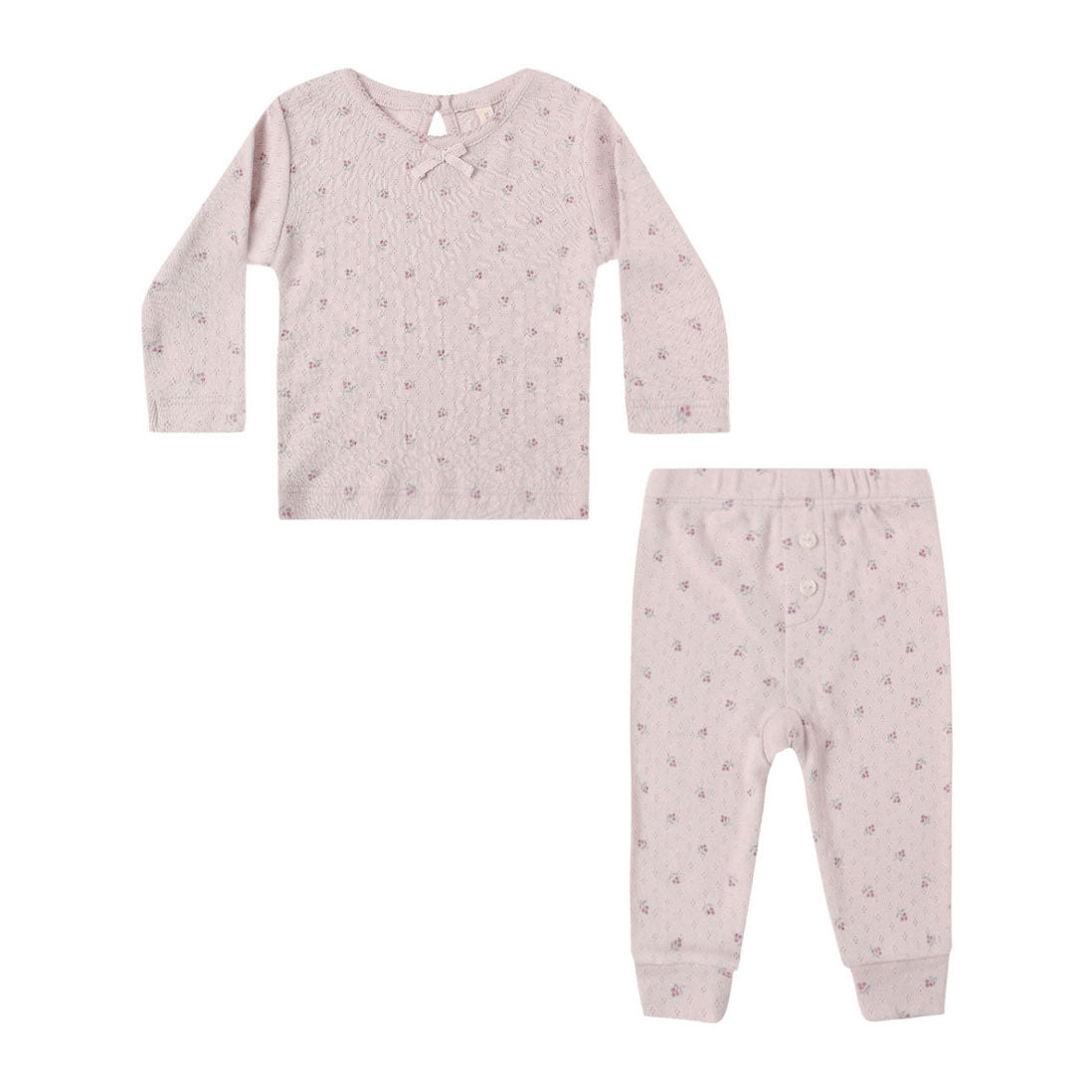 Quincy Mae Lilac Ditsy Pointelle Tee + Legging