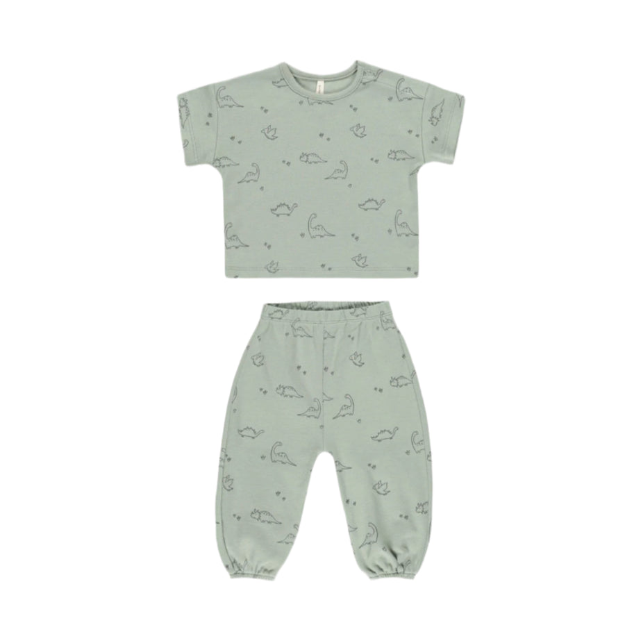 Quincy Mae Dino Jersey Tee + Pant Set