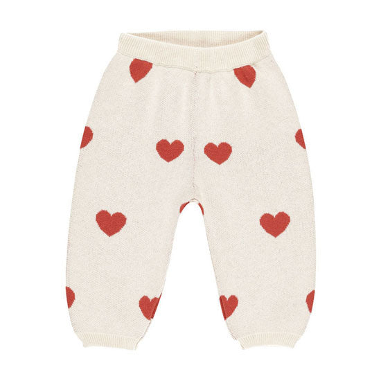 Quincy Mae Ivory Heart Knit Pants