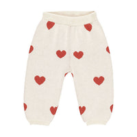 Quincy Mae Ivory Heart Knit Pants