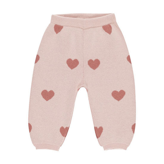 Quincy Mae Bubble Gum Heart Knit Pants