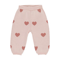 Quincy Mae Bubble Gum Heart Knit Pants