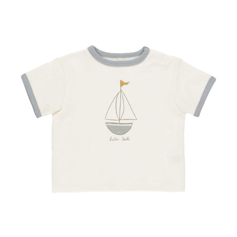 Quincy Mae Ivory Boat Ringer Tee