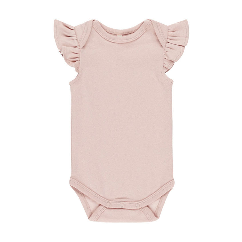 Quincy Mae Bubble Gum Flutter Sleeve Bodysuit
