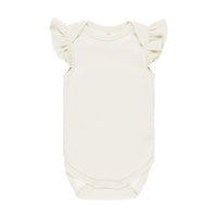 Quincy Mae Ivory Flutter Sleeve Bodysuit