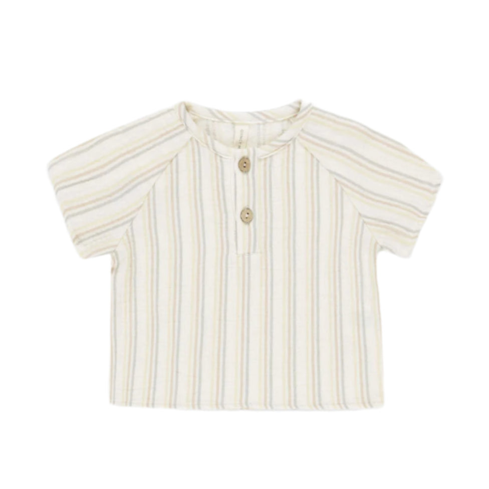 Quincy Mae Summer Stripe Short Sleeve Zion Shirt
