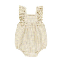 Quincy Mae Yellow Plaid Maya Romper
