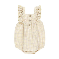 Quincy Mae Yellow Plaid Maya Romper