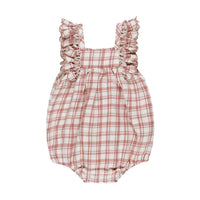 Quincy Mae Pink Plaid Maya Romper