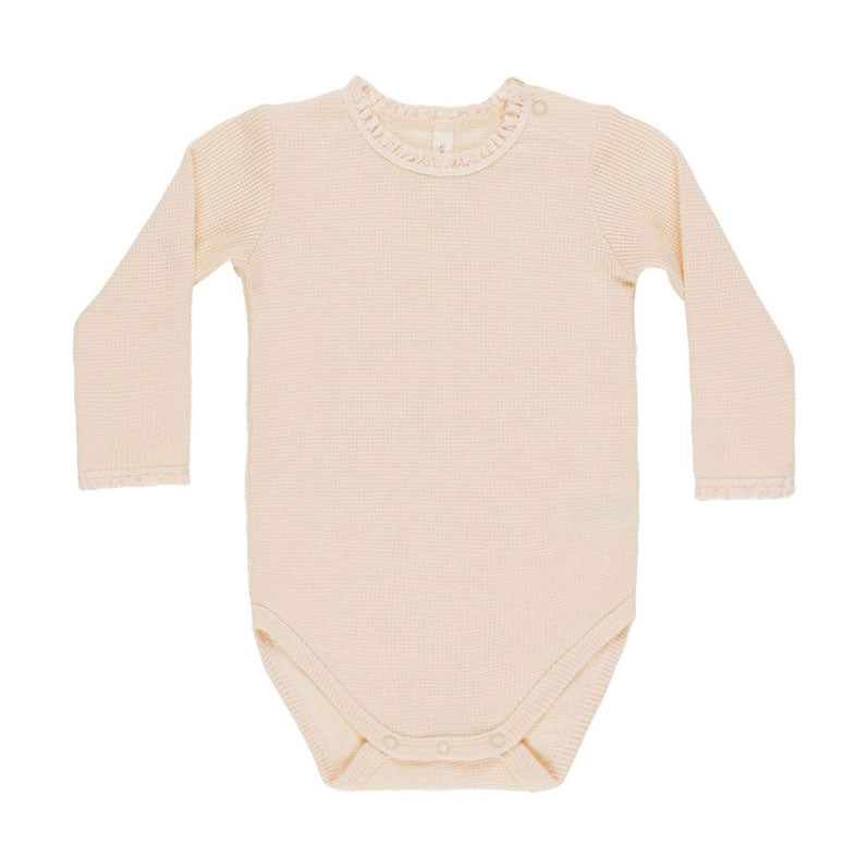 Quincy Mae Antique Waffle Long Sleeve Bodysuit