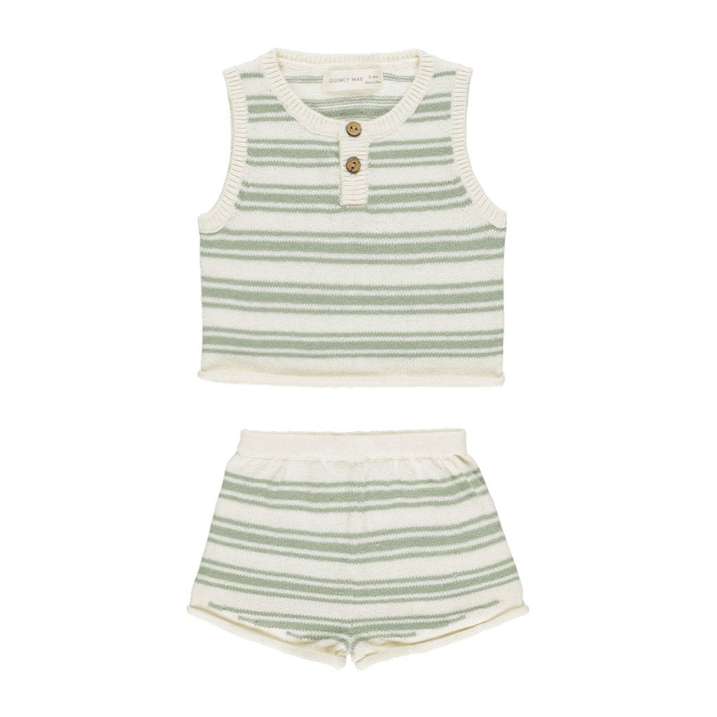 Quincy Mae Sage Knit Stripe Taylor Knit Set