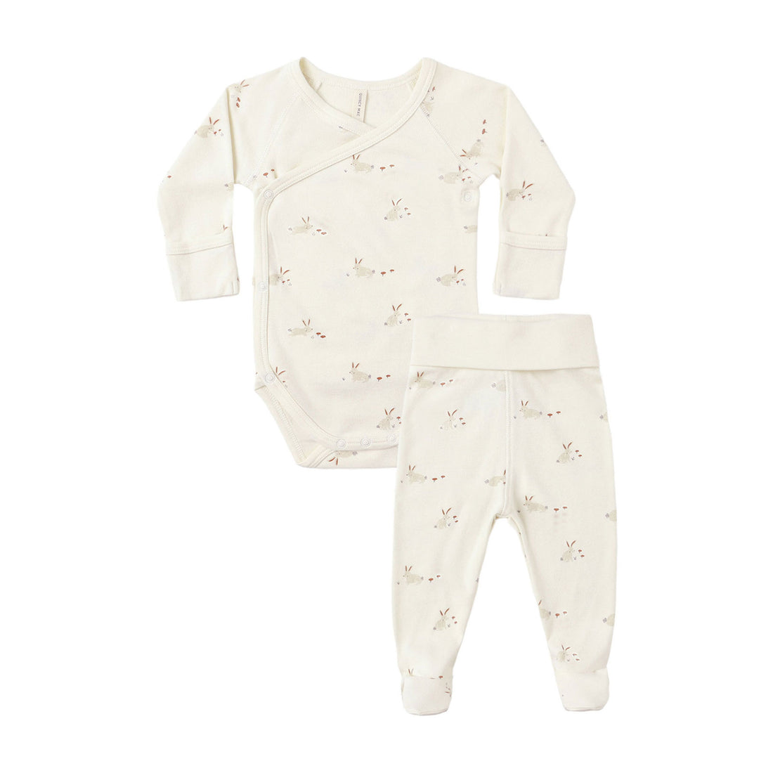 Quincy Mae Bunnies Side Snap Bodysuit+Pant Set