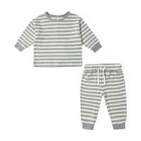 Quincy Mae Blue Stripe Cozy Set