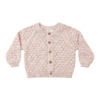 Quincy Mae Dusty Rose Speckle Bubble Knit Cardigan