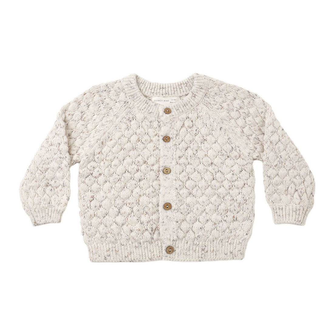 Quincy Mae Natural Confetti Bubble Knit Cardigan