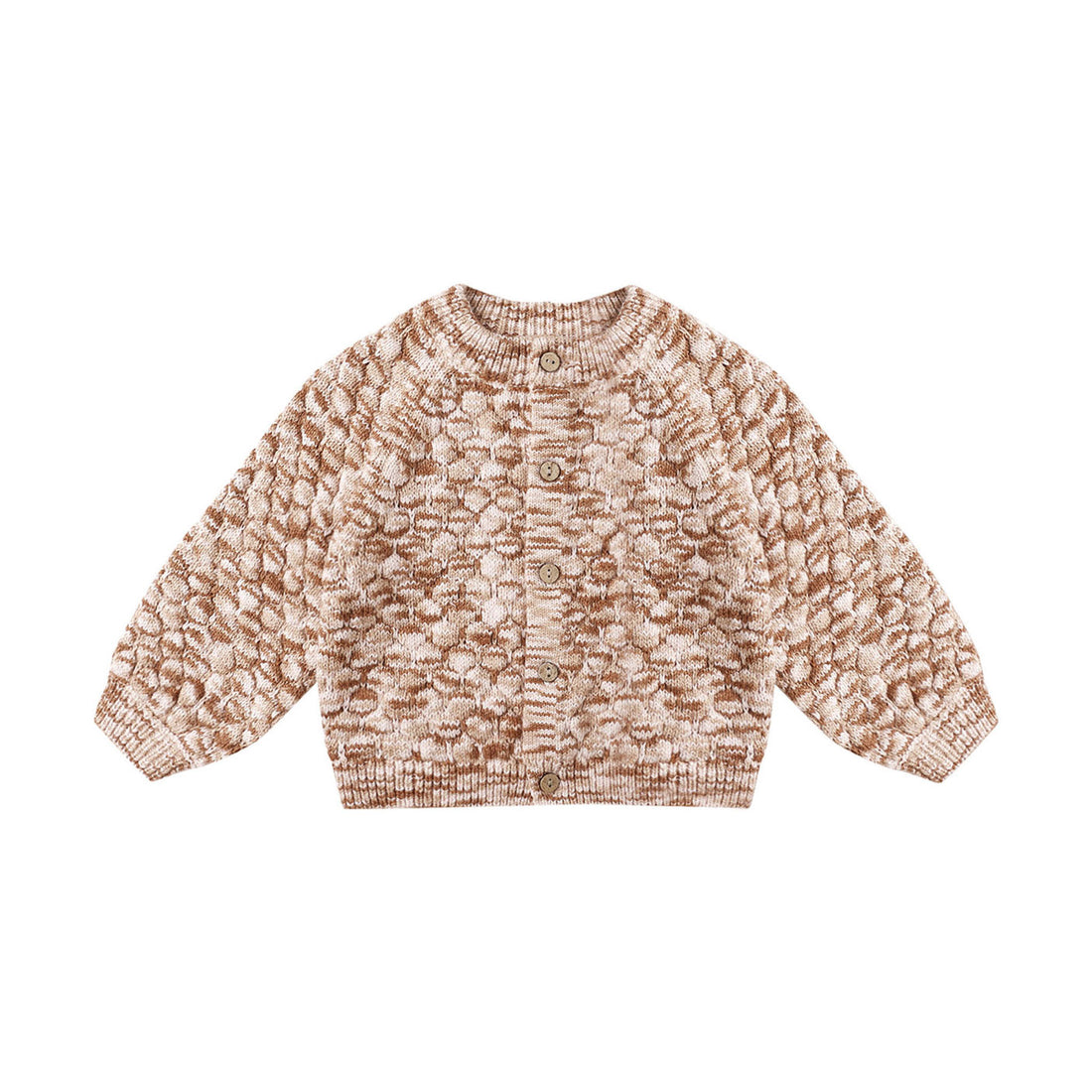 Quincy Mae Rose Speckle Bubble Knit Cardigan