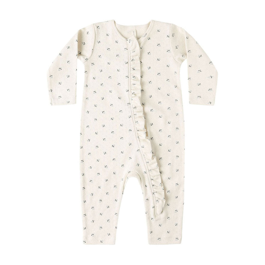 Quincy Mae Blue Ditsy Ruffle Jumpsuit