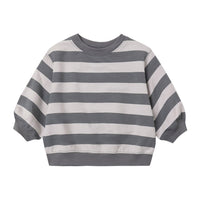 Quincy Mae Midnight Stripe Oversized Crew Sweatshirt Midnight Stripe