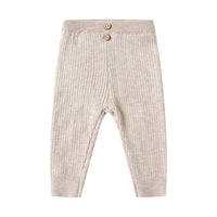 Quincy Mae Heathered Oatmeal Rib Knit Legging