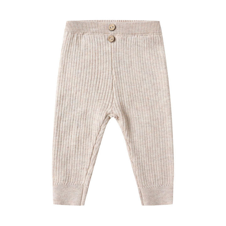 Quincy Mae Heathered Oatmeal Rib Knit Legging