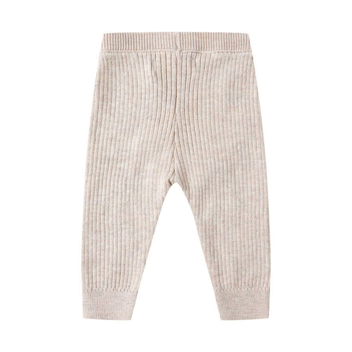 Quincy Mae Heathered Oatmeal Rib Knit Legging