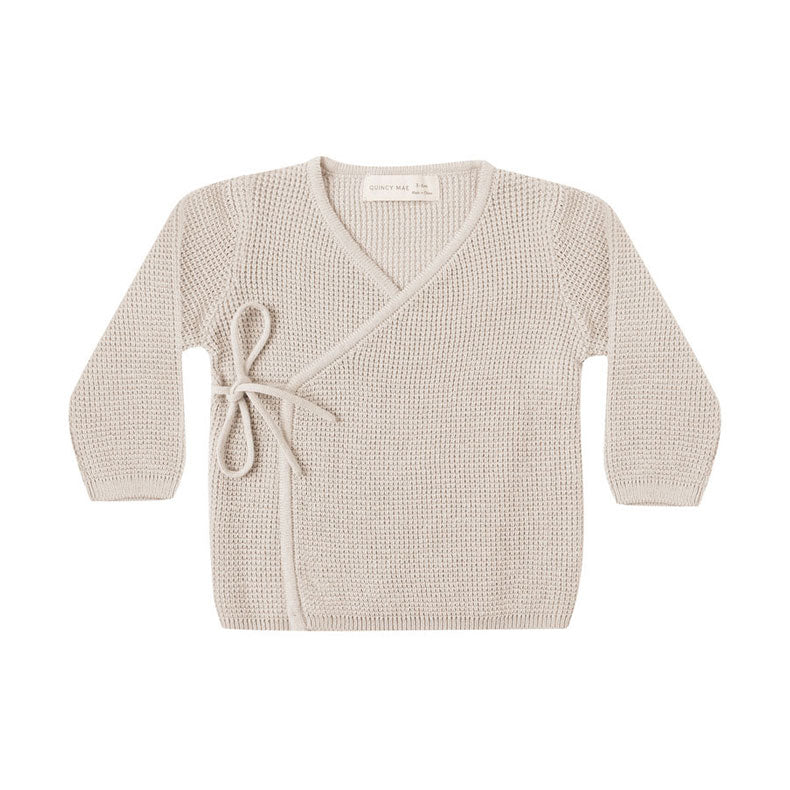Quincy Mae Oat Knit Wrap Baby Top