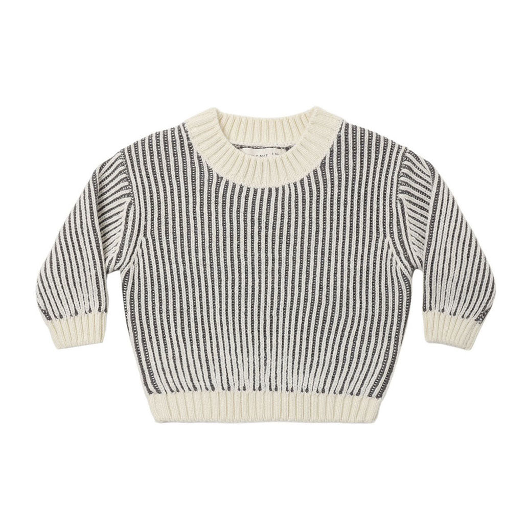 Quincy Mae Midnight Stripe Relaxed Knit Sweater