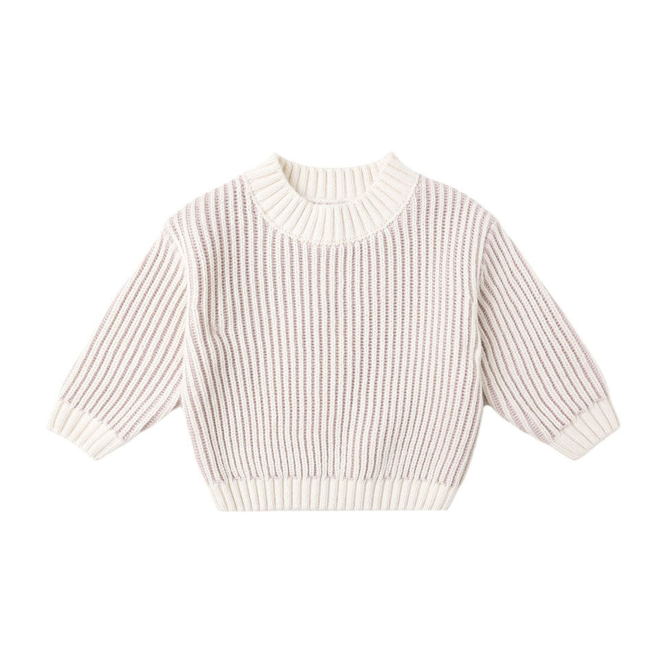 Quincy Mae Lilac Relaxed Knit Sweater